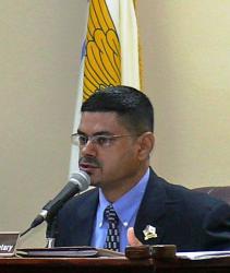 Sen. Sammuel Sanes at Monday's hearing. Sen. Sammuel Sanes at Monday's hearing.